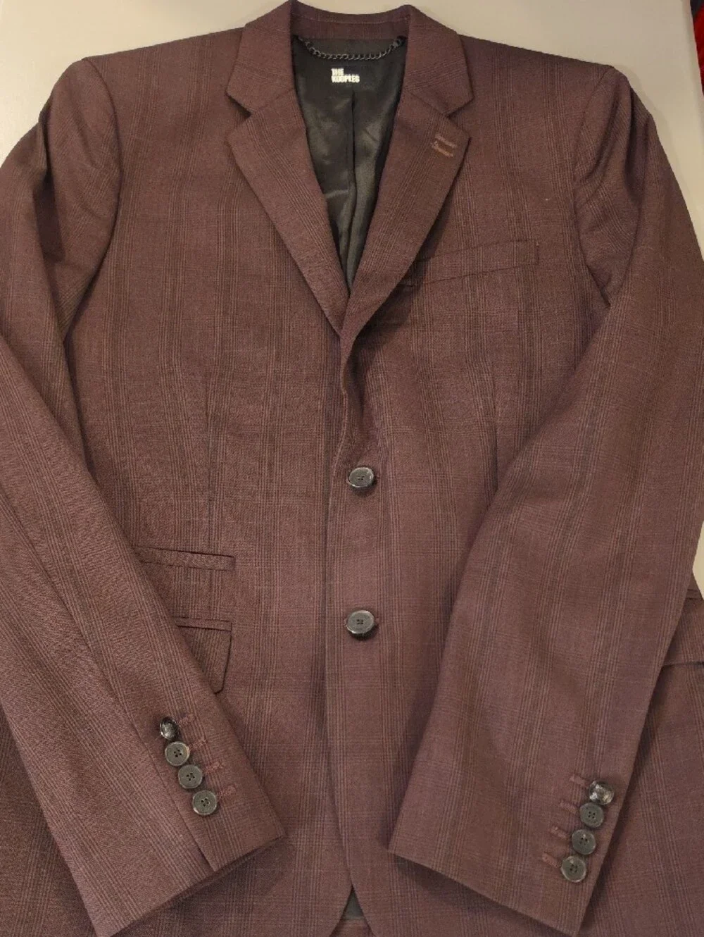 The Kooples Men's Deep Burgundy Notch-Lapel Blazer US size 36 new with tags